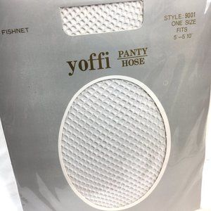 White Fishnet Pantyhose Yoffi Vintage  NWT